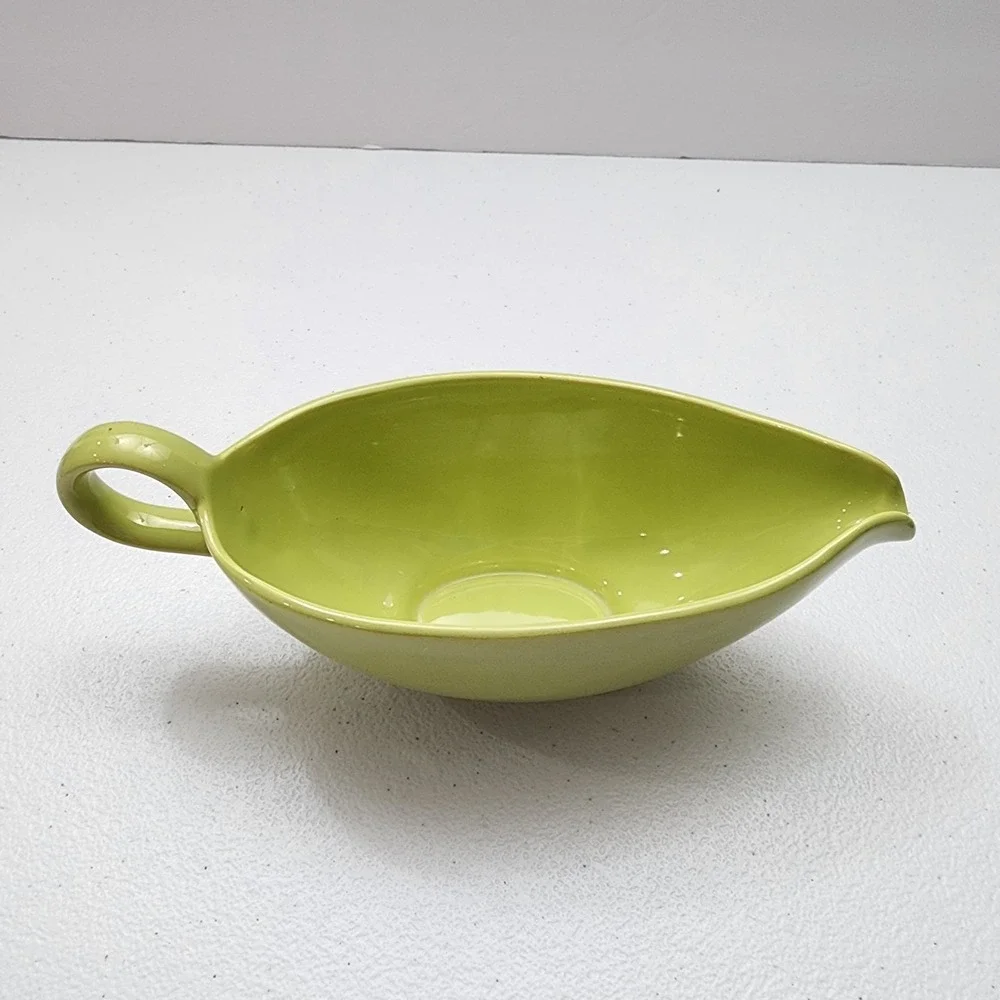 Rare Rhythm Homer Laughlin Gravy Sauce Boat Chartreuse Made In USA 1956